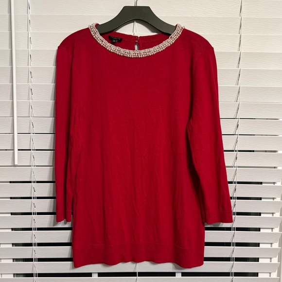 Talbots  Beads detail neck line classic sweater size LP - Picture 1 of 8